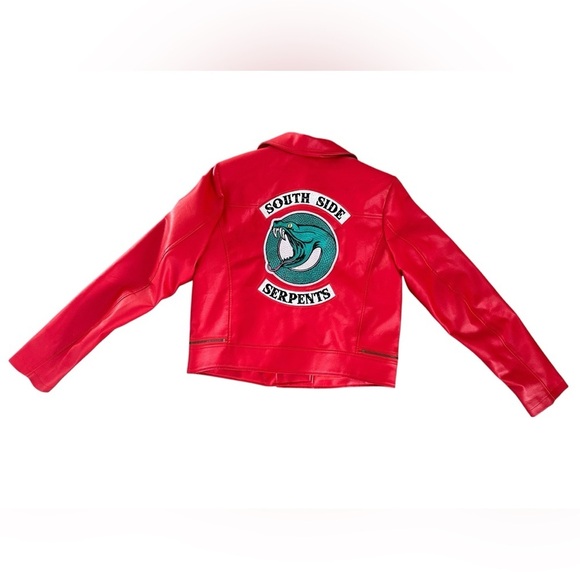 Riverdale South Side Serpents Red Faux Leather Jacket – Women’s L - Picture 7 of 11